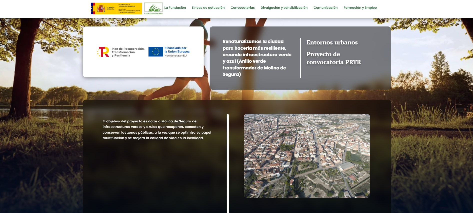 Renaturalizamos la ciudad para hacerla más resiliente, creando infraestructuras y azul (Anillo verde transformador de Molina de Segura)