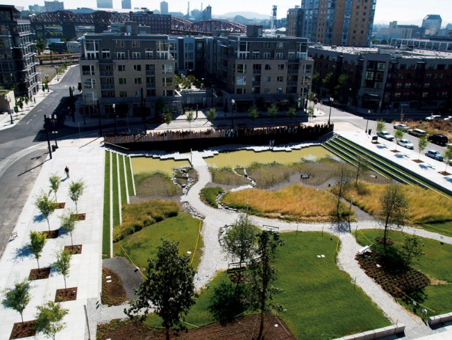 Tanner Springs Park, Portland, Oregon, US