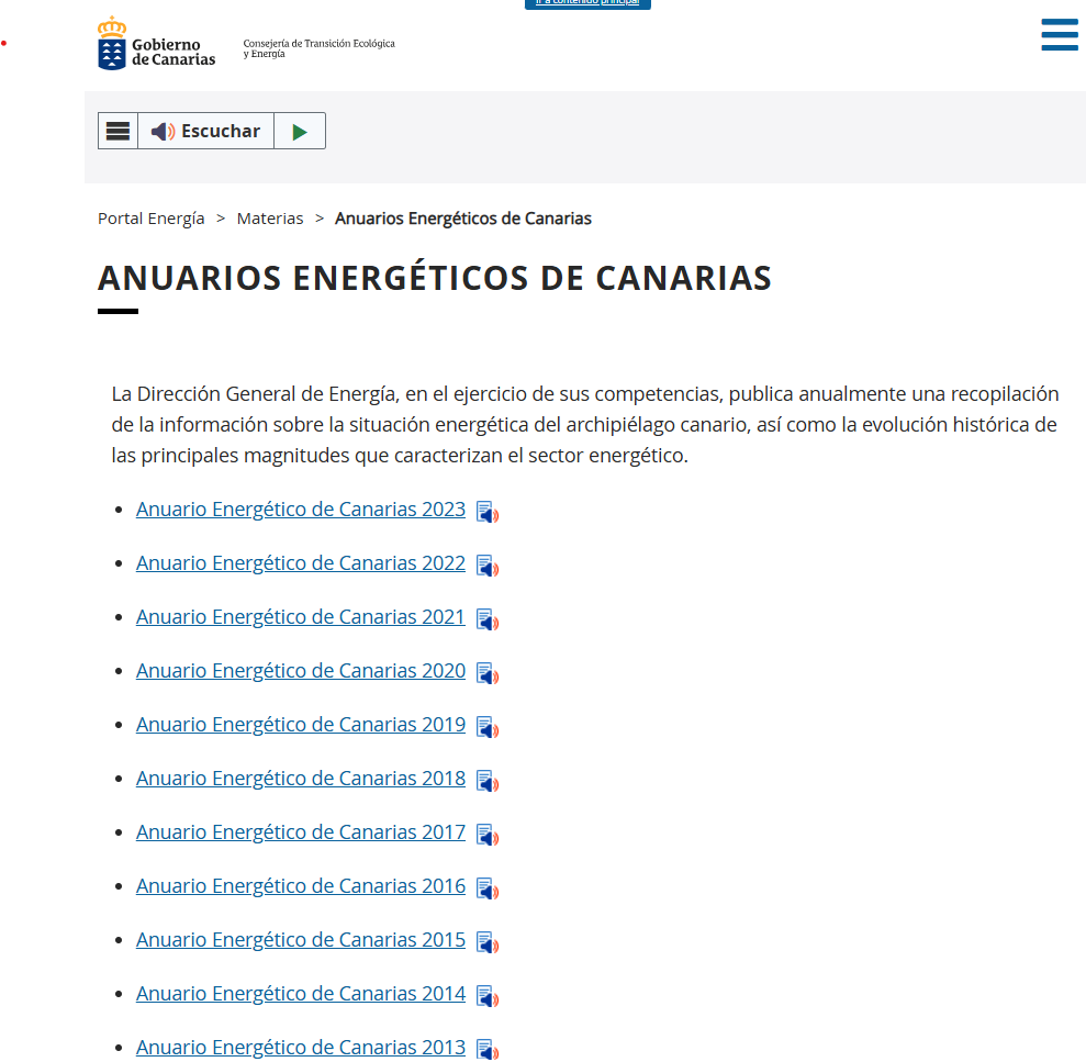 Anuario Energético de Canarias